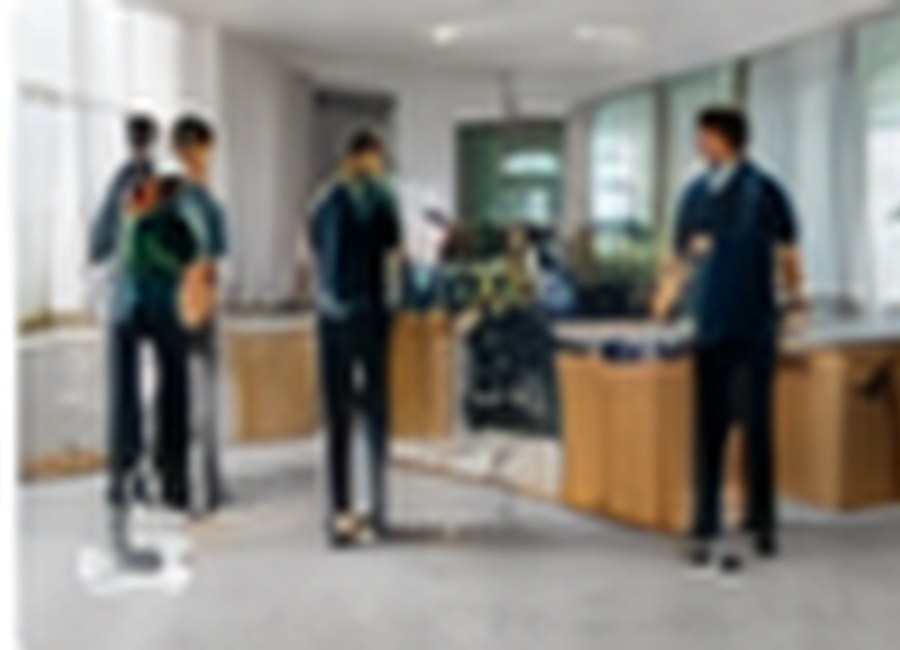Professional commercial cleaning team